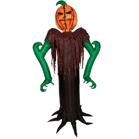 7' Tall Inflatable Scary Horror Dark Pumpkin Head Halloween Yard Lawn Decoration