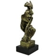 thumbnail image 3 of Silence Is Golden Sculpture, 12'' Thinker Sculptural Bust for Table Shelf Mantel, Modern Home Decor Housewarming Gift, 3 of 6