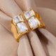 thumbnail image 4 of Irregular Square Zircon Rings For Women Stainless Steel Geometric Opening Ring Trend Wedding Party Fashion Jewerly Gift 2024, 4 of 5