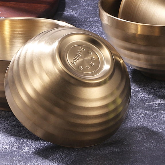 Hytrove Stainless Steel Food Serving Bowl, Golden , and Stylish, 1 Piece
