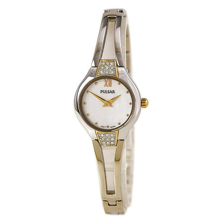 Pulsar PTA502 Women's Fashion MOP Dial Swarovski Crystals Stainless Steel Watch