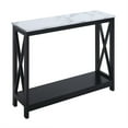 thumbnail image 4 of Convenience Concepts Oxford Console Table with Shelf, White Faux Marble/Black, 4 of 4