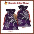 thumbnail image 2 of Naloa Snowflake Gradient Purple Drawstring Christmas Bags, 3D Xmas Gift Bags, Christmas Wrapping Bags, Xmas Goodie Bags, Treat Pouch Bags, Party Favor Bags-Medium, 2 of 9