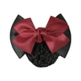 thumbnail image 2 of Barrette Pro Nœud pour Femmes Pince à Cheveux Nœud Papillon Filet Filet à Cheveux Dentelle Nœud Accessoires pour Cheveux Coiffures, Pince à Cheveux Polyester Rouge, 2 of 4