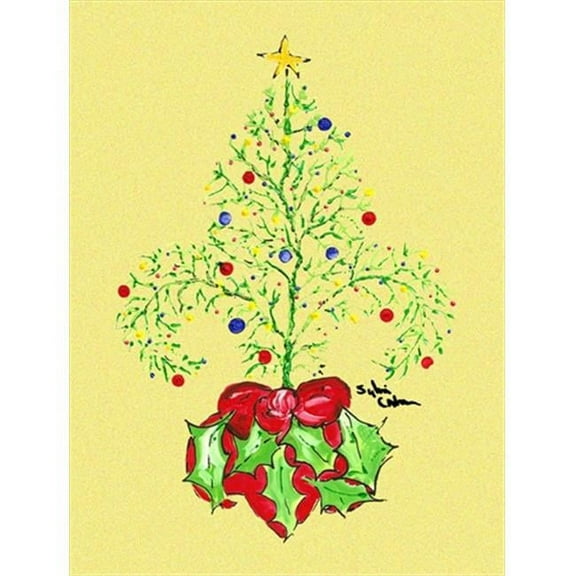 11 x 15 in. Christmas Tree Fleur de lis Garden Size Flag