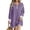 Purple, variant on Long Sleeved Women Patchwork Quarter Zipper Loose Ruffle Sweatshirt Dress