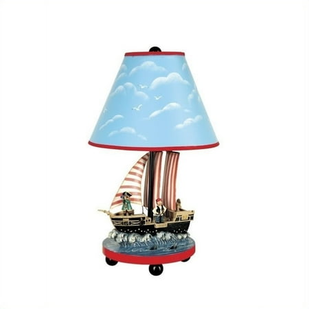 Guidecraft Pirate Ship Kids Hand Painted Table Top Lamp In Blue Canada Guidecraft Pirate Ship Kids Hand, Pirate Ship Light Shade