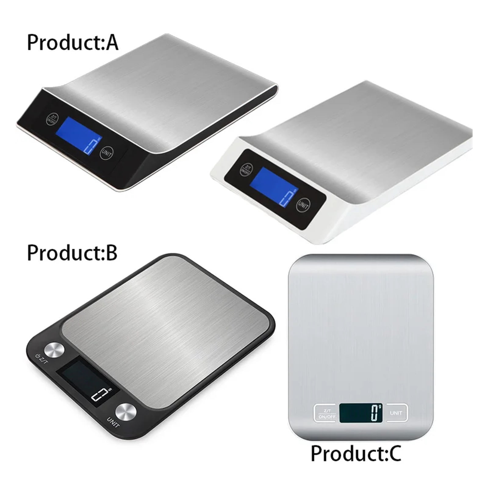 Kitchen Electronic Digital Scales, 15Kg/1g Weighs Food Cooking Baking Coffee Balance Smart Stainless Steel Digital Scale Grams - High Precision