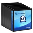 thumbnail image 1 of Binder SUQJOY de 3 anillas de 1.5 pulgadas con cubierta transparente, paquete de 6, 1 of 7