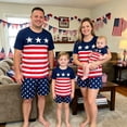 thumbnail image 4 of 4th of July Family Matching Outfits Red White Blue Patriotic Short Sleeve Tops and Shorts Set, 4 of 7
