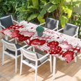 thumbnail image 2 of Pink Valentines Day Table Cloths for 8 Foot Rectangle Tables, Love Heart Eucalyptus Botanical Patio Waterproof Elastic Fitted Tablecloths, Washable Rectangular Table Cover for Camping, 2 of 8