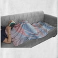 thumbnail image 6 of Flamingo Soft Flannel Fleece Throw Blanket, Illustration of Royal Animal in the Lake Soft Pale Romantic Colors Art Work, Cozy Plush for Indoor and Outdoor Use, 50" x 70", Pink Blue, by Ambesonne, 6 of 6