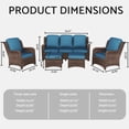 thumbnail image 2 of Outdoor Sectional Sofa Set with Ottoman, All-Weather PE Rattan Patio Furniture for Garden Balcony Backyard, Blue, 2 of 7
