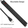 2Pack Metal 8 Outlet Mountable Power Strip, Wall Mount Outlet Power