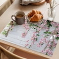 thumbnail image 3 of Placemat Set of 4 Wall Grain Placemats for Dining Table Pink Flower Washable Table Mats for Kitchen and Party Decor Indoor & Outdoor Use, 3 of 8