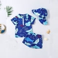 thumbnail image 2 of Shadoumai Boys Swimwear Set Baby Ocean Star Print Romper With Matching Hat Summer Beach Outfit For Toddlers Age 3 Months To 5 Years, 2 of 3