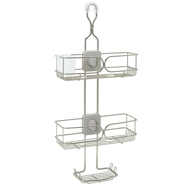 Zenna Home Metal Shower Caddy with 4-Way Adjustable Shelves, Stainless Steel
