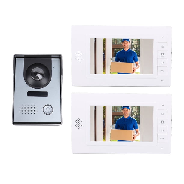 De Timbre De Intercomunicador De Video, Cámara De Videos De Videos De 120º Con 2 Años Con 2 Monitor Y 7 Pulgadas De Entrada De Puerta De Video Con Cable De Pantalla Para Casas