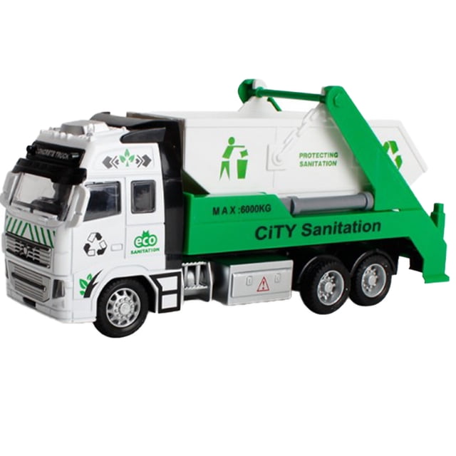 Niños 1:18 Pull Back Alloy ABS Sanitation Truck Toy Niños Modelo de vehículo Niños Regalo de vacaciones Eigraketly WJ3111-02B