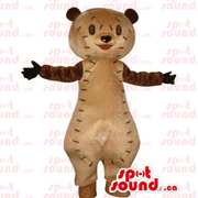 Cute Brown Teddy Bear Toy Plush SPOTSOUND Mascot With Stitches - Bear mascot