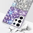 thumbnail image 2 of Compatible with Galaxy S23 Ultra Bling Case Luxury 3D Sparkle Diamond Crystal Rhinestones for Women Girls Glitter Case with Cute Furry Plush Ball Pendant Soft TPU Bumper Shiny Gemstone Cover, 2 of 12