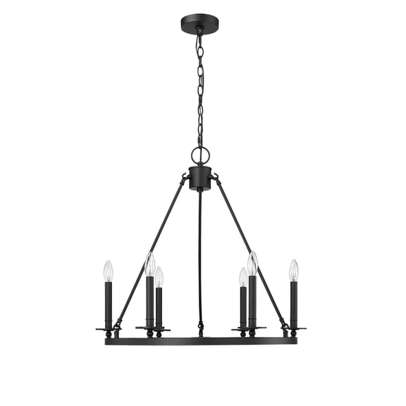 Millennium Lighting Florence 6 Light Chandelier Ceiling Fixture in Matte Black 6 Light