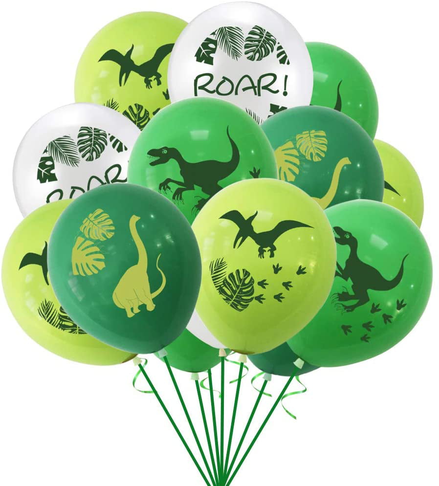 Dinosaur party balloons Pterosaur Raptors ROAR Balloon for Baby Shower Dino Jungle Jurassic Birthday Party Decorations Supplies（40 Pack