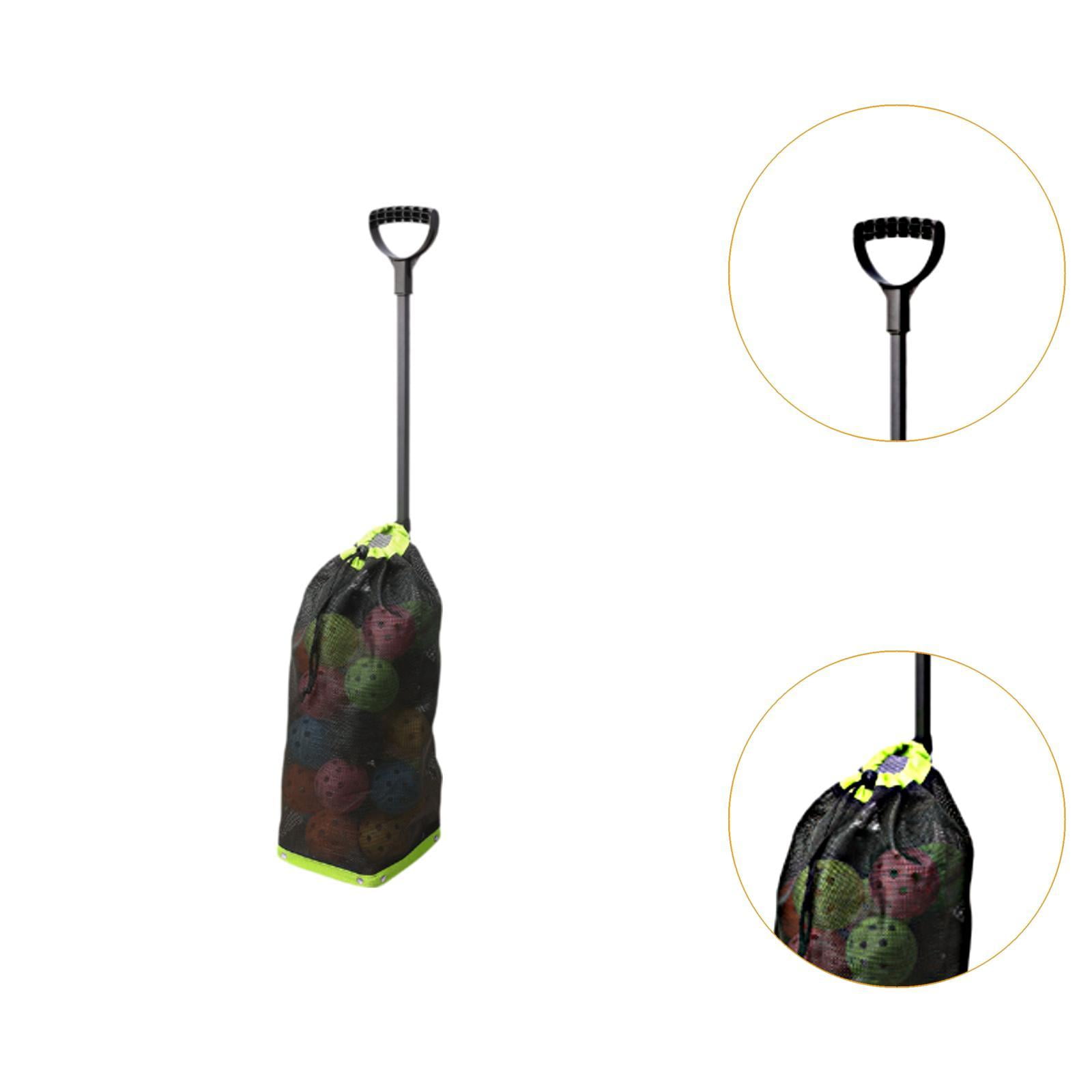 Pickleball Ball Retriever Grabber Basket Collector Adjustable Height Oxford Cloth for Outdoor Gym Training