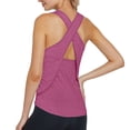 thumbnail image 3 of sususu Women's Sleeveless Workout Tops Breathable Lightweight Active Tennis Yoga Shirts Athletic Running Tank Tops for Women Purple XL, 3 of 5