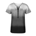 thumbnail image 4 of Moda Mujer Casual Cremallera Manga corta Cuello en V Impreso Señoras Tops Blusa Pompotops hkajfhjk464394, 4 of 4