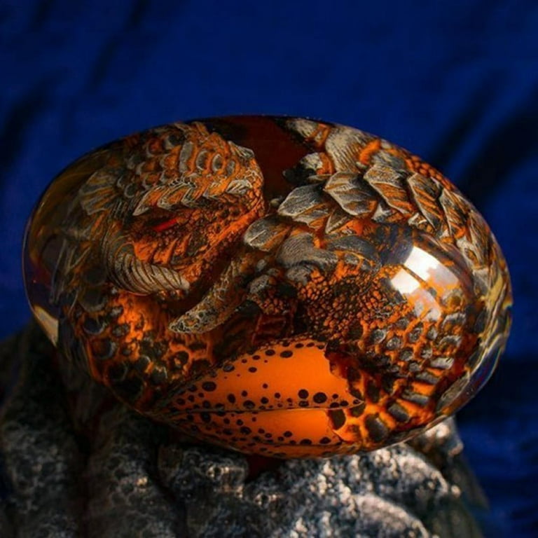 Lava Dragon Egg with Lighting Base Resin Transparent Dragon Eggs