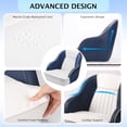 thumbnail image 7 of High Back Boat Captain Chair - Ergonomic Marine Bucket Seat with UV Resistant Vinyl for Fishing and Pontoon Boats - Blue White, 7 of 7