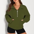 thumbnail image 2 of gakvbuo Quarter Zip Up Pullover Sweatshirts for Women Half Zipper Cropped Pullover Hoodies Fleece Winter Clothes 2023 Outfits Stand Collar Sweater Coat fall outfits for women 2024, 2 of 7