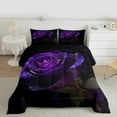 thumbnail image 2 of Castle Fairy Boys Girls Floral Purple Rose Bedding Comforter Set 2pcs,Romantic Flowers Twin Comforter Sets Microfiber,Chic Flowers Blossoms Breathable Bedding Set,Luxury Bedroom Decor,Reversible, 2 of 8
