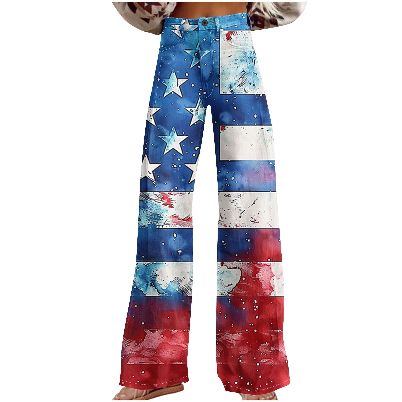 Women's Straight Wide Leg Pants with Button Pockets, Casual Faux Denim for Everyday Wear and Travel