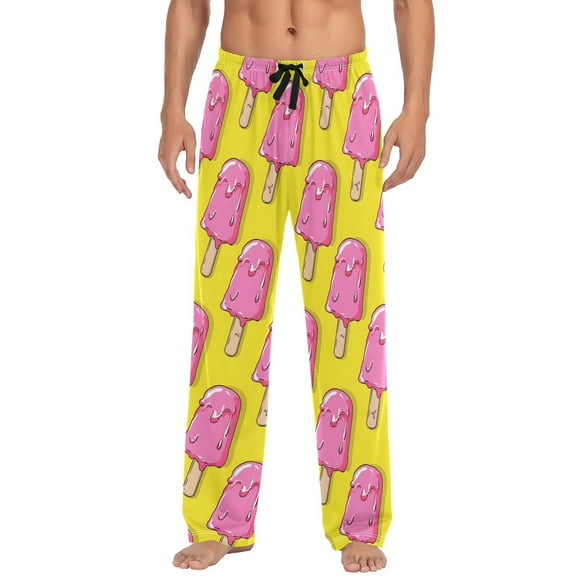 Pink Ice Cream Men's Pajama Pants with Pocket Lounge Pants Pajama Sleep Pant Pj Comfortable