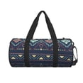thumbnail image 2 of YFYANG Large Capacity Canvas Gym Bag for Men and Women, Blue Vintage Print Texture Round Portable Travel Bags for Sports Fitness, 2 of 8