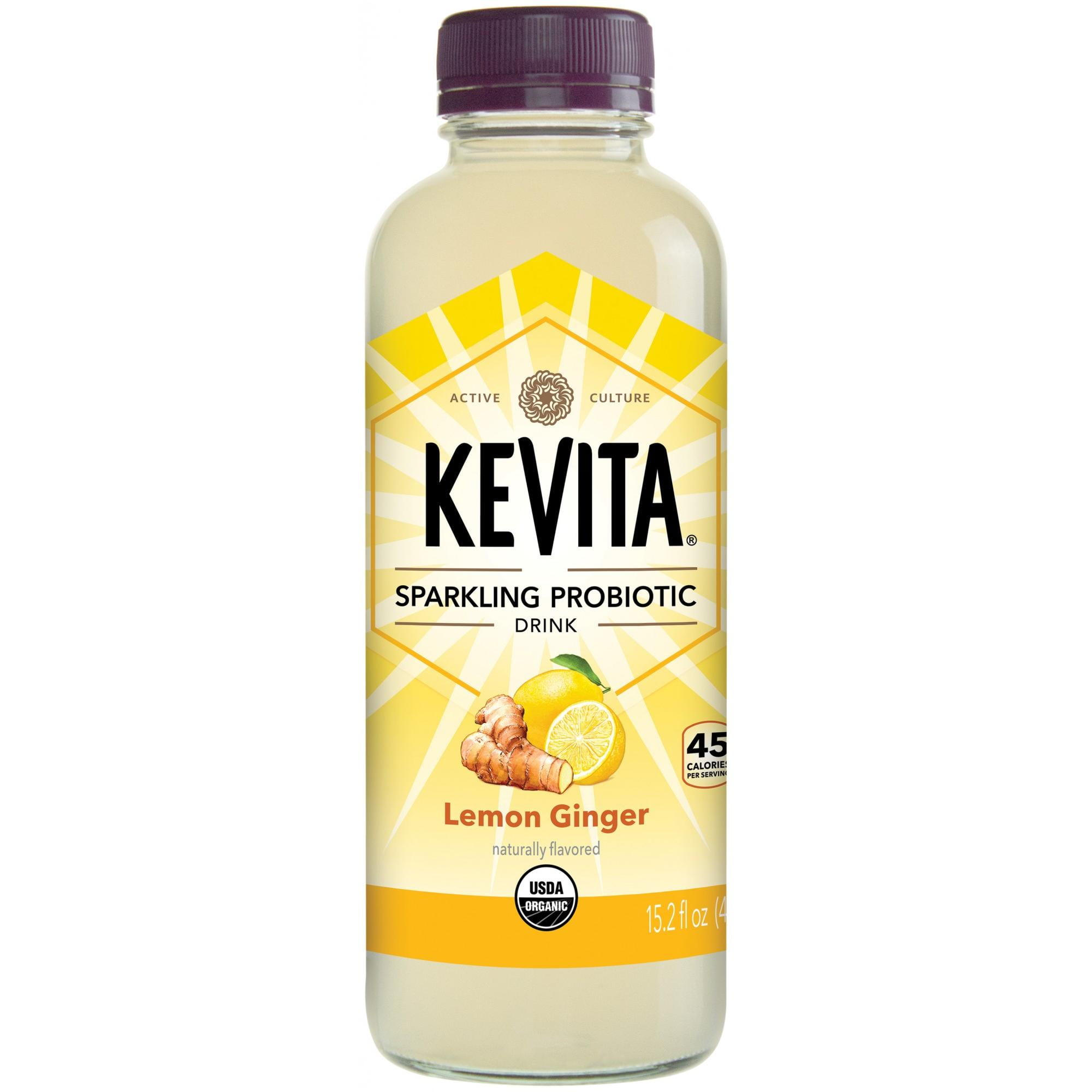 KeVita Sparkling Probiotic Drink, Lemon Ginger