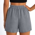 thumbnail image 4 of Summer Womens Shorts Fashion Shorts For Women High Waisted Cuffed Back Elastic Waistband Pleated Linen With Pockets Pants For Women, 4 of 6