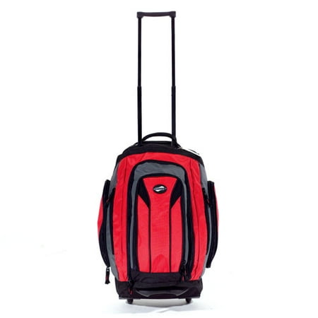 American Tourister 22-inch Wheeled Duffel Bag, Red & Black