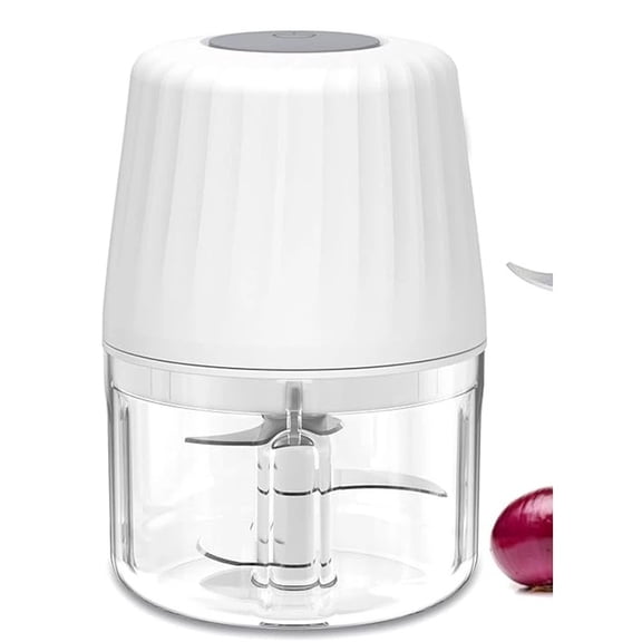 Mini Garlic Chopper, 250ml Small Food Processor Cordless Battery Rechargeable Electric Food Chopper Wireless, Portable Garlic Grinder Masher,Veggie Meat Blender Mincer Kitchen Mixer,White