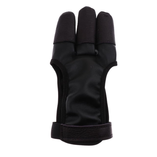 Guante de Tiro con de Hecho a Mano de PU Guante de Tiro con Protección de Mano Macarena Guantes de tiro con arco de tres dedos