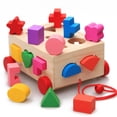 thumbnail image 1 of Juguete Clasificador De Formas Para Niños, Juguete De Madera Para Tirar A Lo Largo De La Forma Del Coche, Caja De Bloques A Juego Para Niños Speravity FN002153-00, 1 of 6