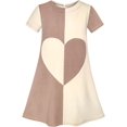 thumbnail image 1 of Girls Dress Coffee Color Contrast Heart A-line Sundress 12, 1 of 5