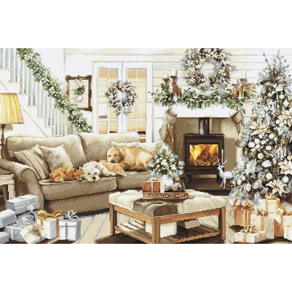 Luca-S Dreaming of a White Christmas Counted Cross-Stitch Kit