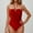 Red, variant on HaoXianJian One - piece Swimsuit for Women Ruffled Backless BodySuits Strapless Drawtring Fashion Solid Color Swimming Swimwear Ladies Bathing Suits Slim Swim Suits