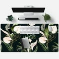 thumbnail image 4 of Desk Mat Black and Gold White Rose Flowers Decor Large Keyboard Mouse Pad for Laptop Pc Setup Desk Cover Protector Desk DéCor for Office Home Work Gaming 31.5" X 15.7" Stitched Edge Non-Slip Design, 4 of 6