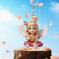 thumbnail image 2 of Keychains for Girls Cartoon Angel Girl Pattern Acrylic 2D Pendant for Handbag Backpack Accessories, for Women Bag Purse Gifts (E), 2 of 7