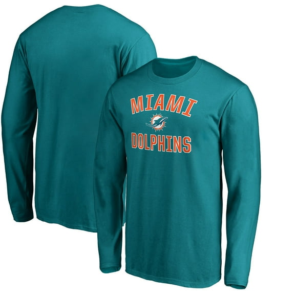 Men's Aqua Miami Dolphins Victory Arch Long Sleeve T-Shirt