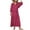 Red, variant on Mnyycxen Women Boho Fashion Printed Maxi Dresses V Neck Long Sleeve Tie Beach Dress Smocked Layer Flowy Dresses